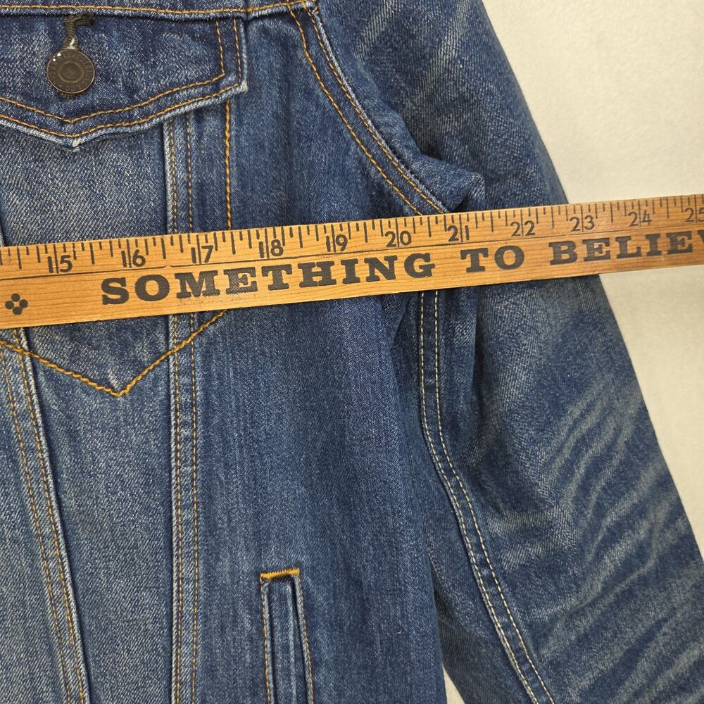Levis Strauss Trucker Jean Jacket Mens Large 72334 Dark Denim Cotton Collared - Picture 9 of 13